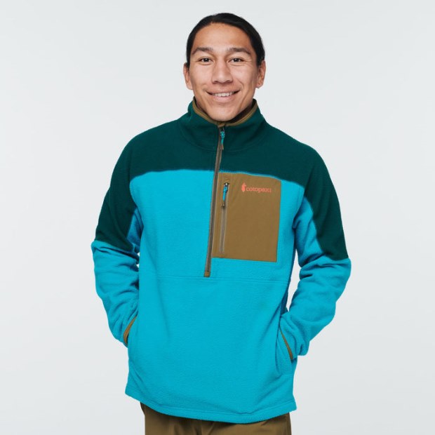 Deep Ocean-Blue Abrazo Half-Zip Fleece Jacket Men Brands Cotopaxi