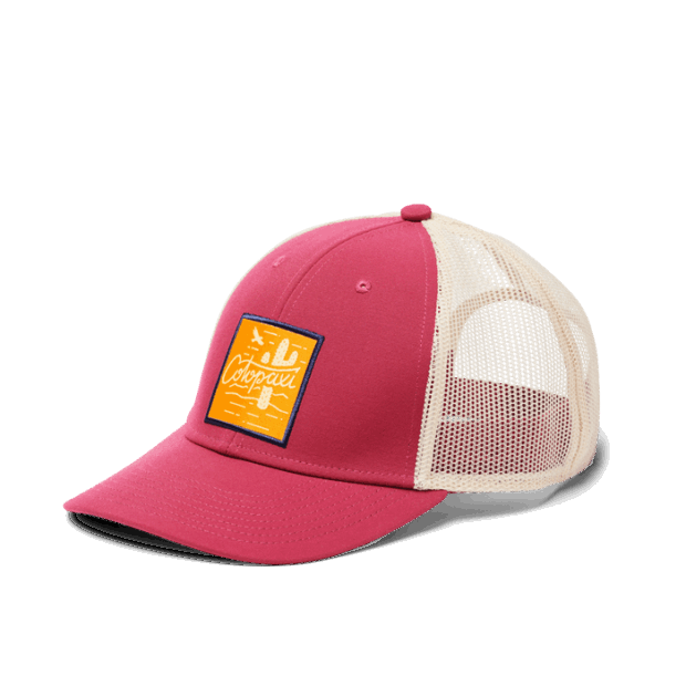 Hello Cactus Trucker Hat Cotopaxi Raspberry Original